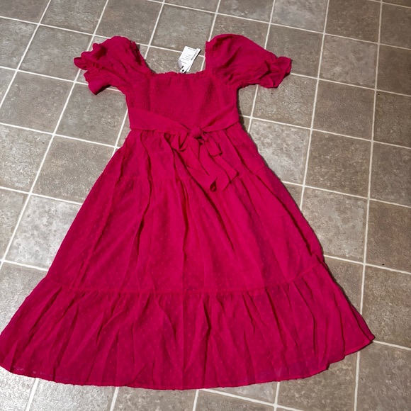 Elegant Pink Midi Dress for Women - Picture 5 of 7